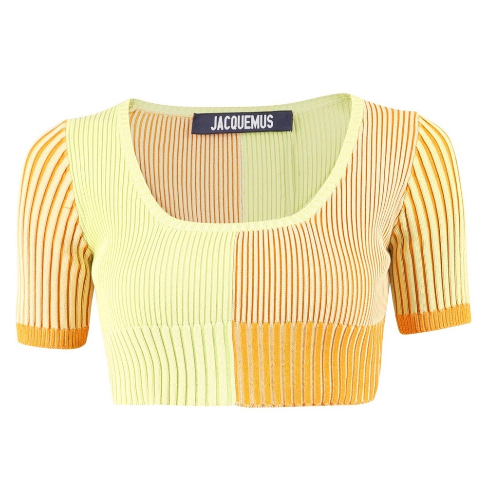 Jacquemus Color Block Crop Top Yellow Orange